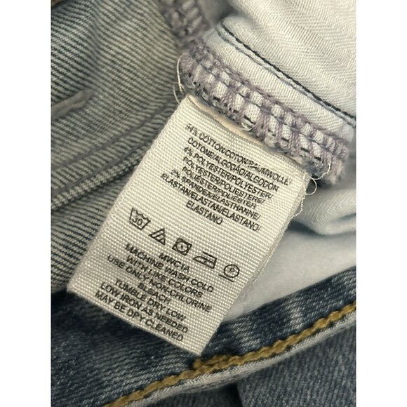 We The Free Distressed Button-Fly Jeans Light Wash Denim Size 28 Frayed Hem - Picture 4 of 5